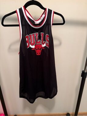 Fashion Nova Black and Red Bulls Mesh Jersey